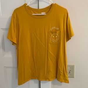 CHIN UP smiley face tee